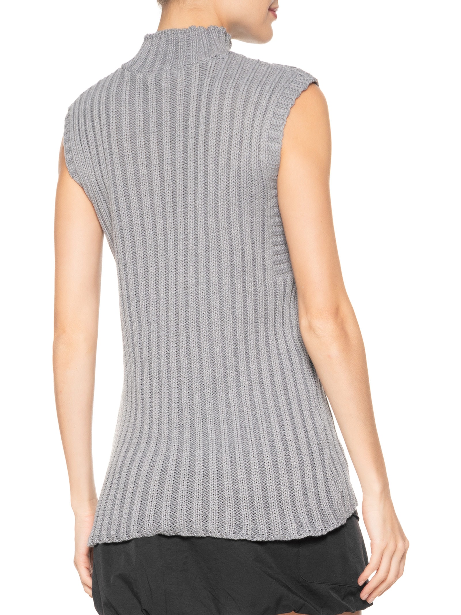 Blusa Feminina Alongada Em Tricot Cinza Market 33