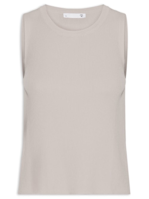 Blusa Feminina Alongada Em Tricot – Cinza