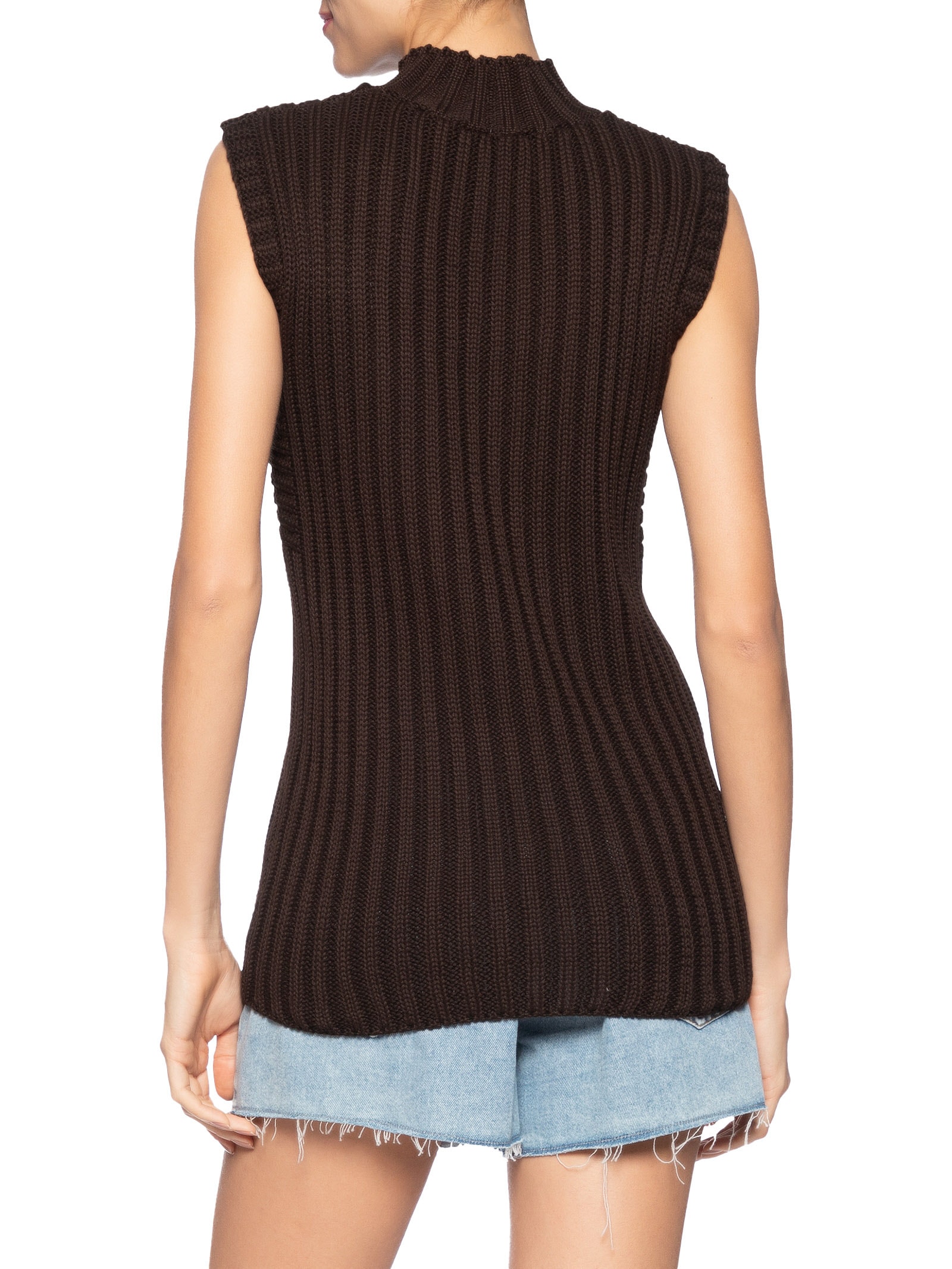 Blusa Feminina Alongada Em Tricot Marrom Market 33