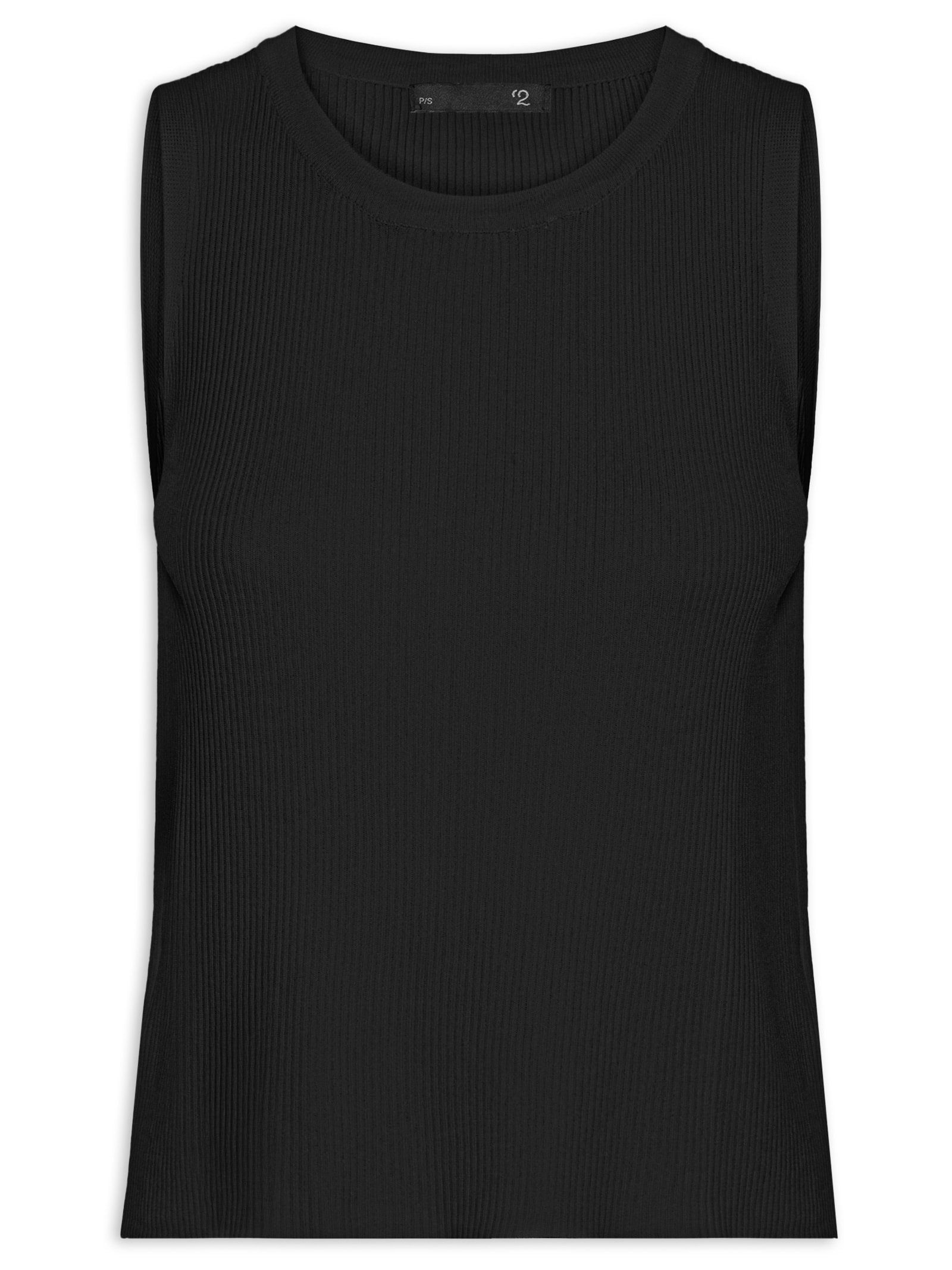 Blusa Feminina Alongada Em Tricot Preto '2Essential
