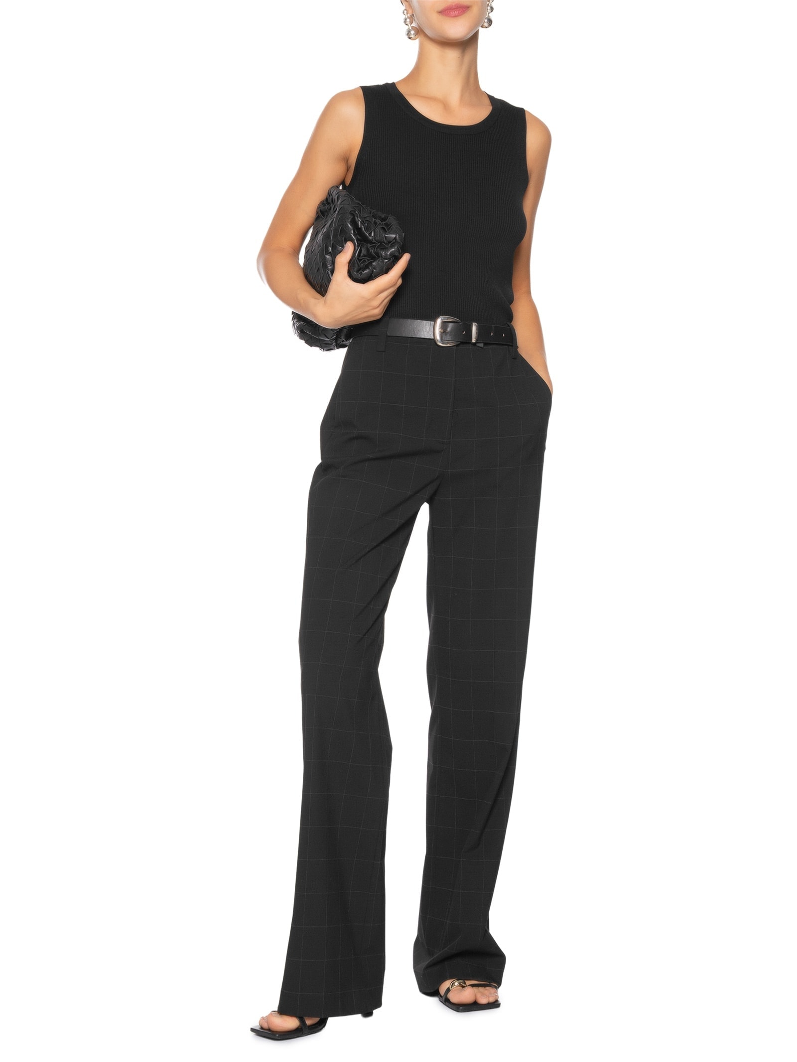 Blusa Feminina Alongada Em Tricot Preto '2Essential