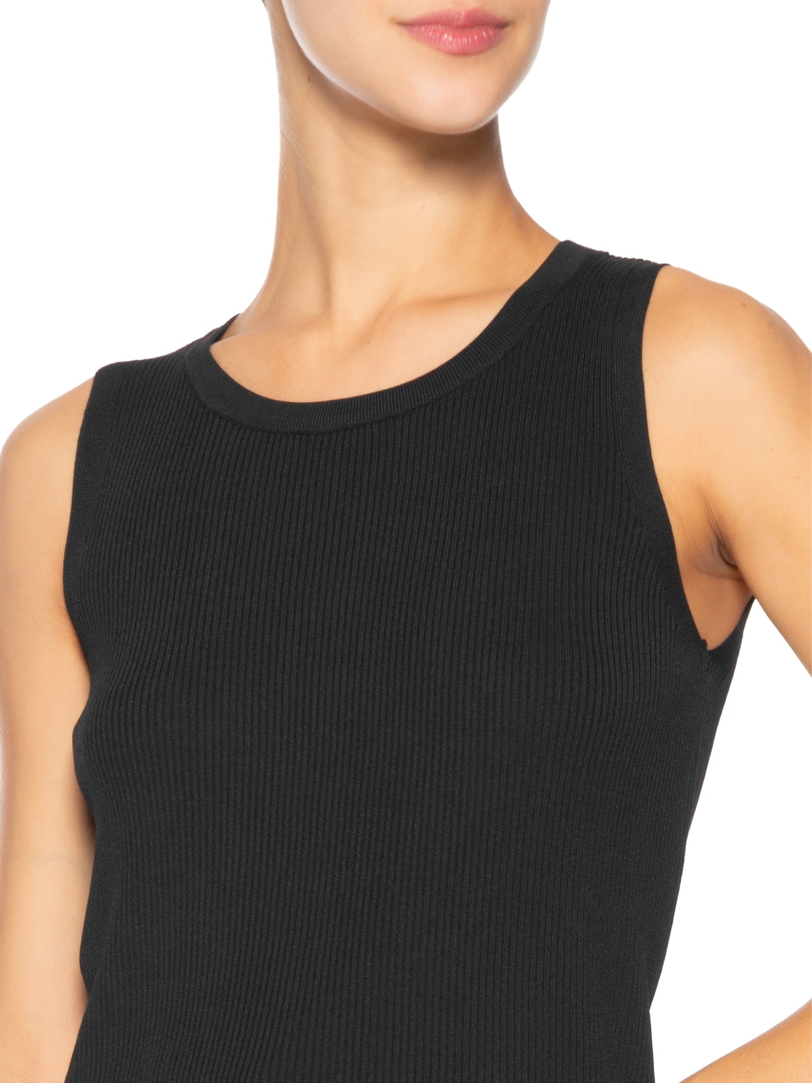 Blusa Feminina Alongada Em Tricot Preto '2Essential