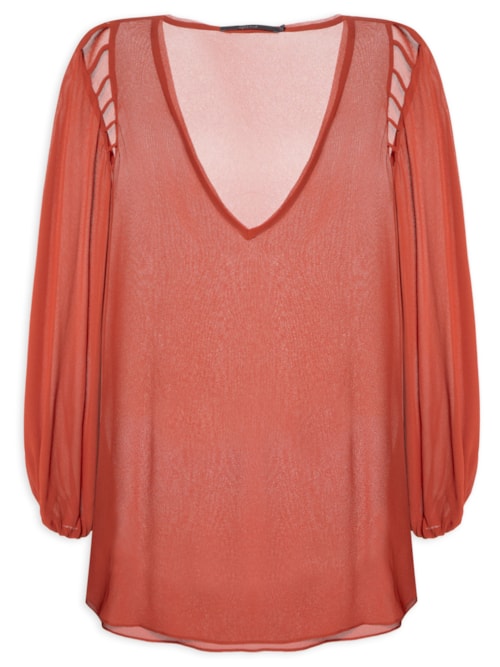 Blusa Feminina Alongada Ggt Metais – Vermelho