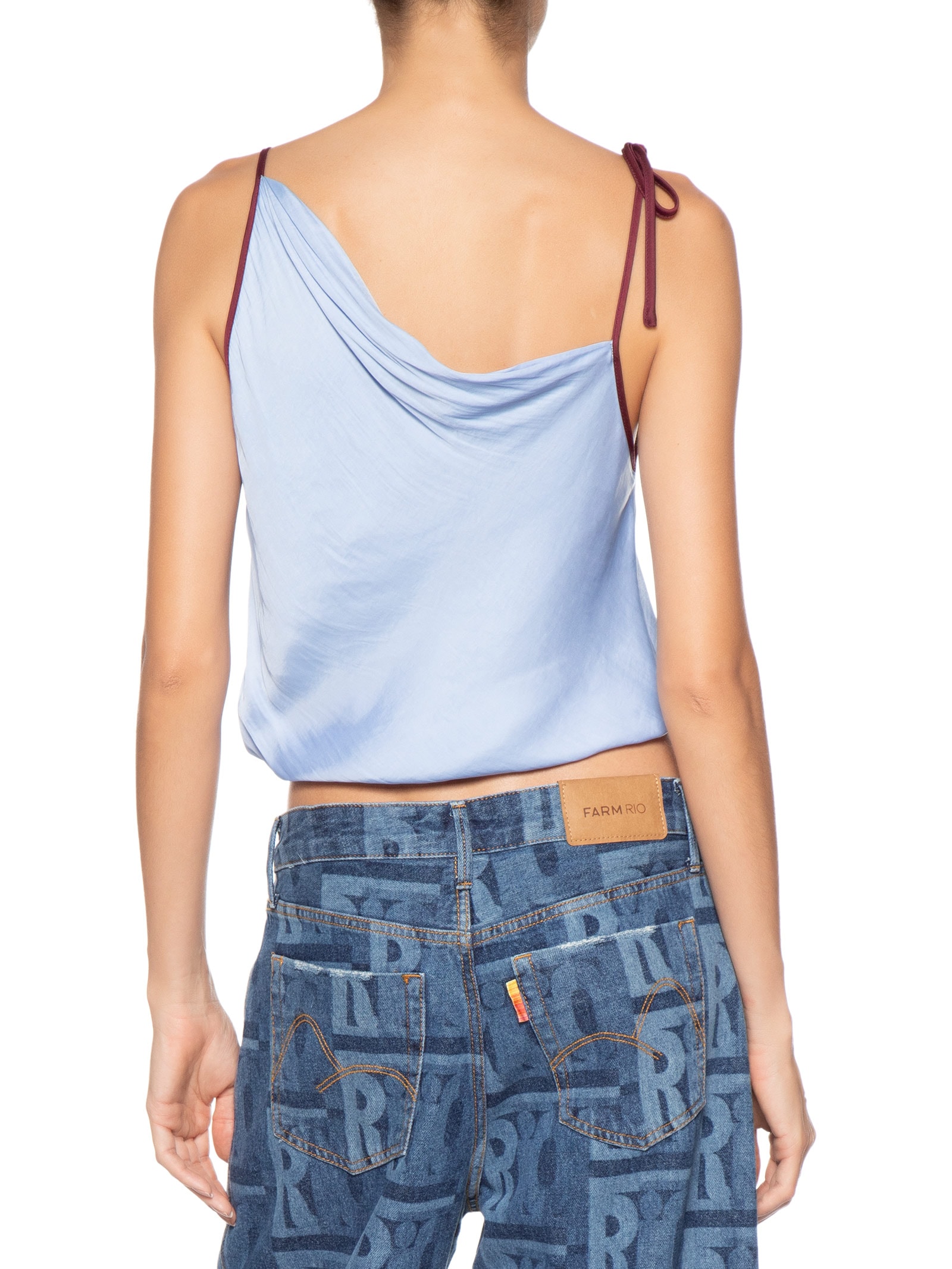 Blusa Feminina Amarração Azul Farm