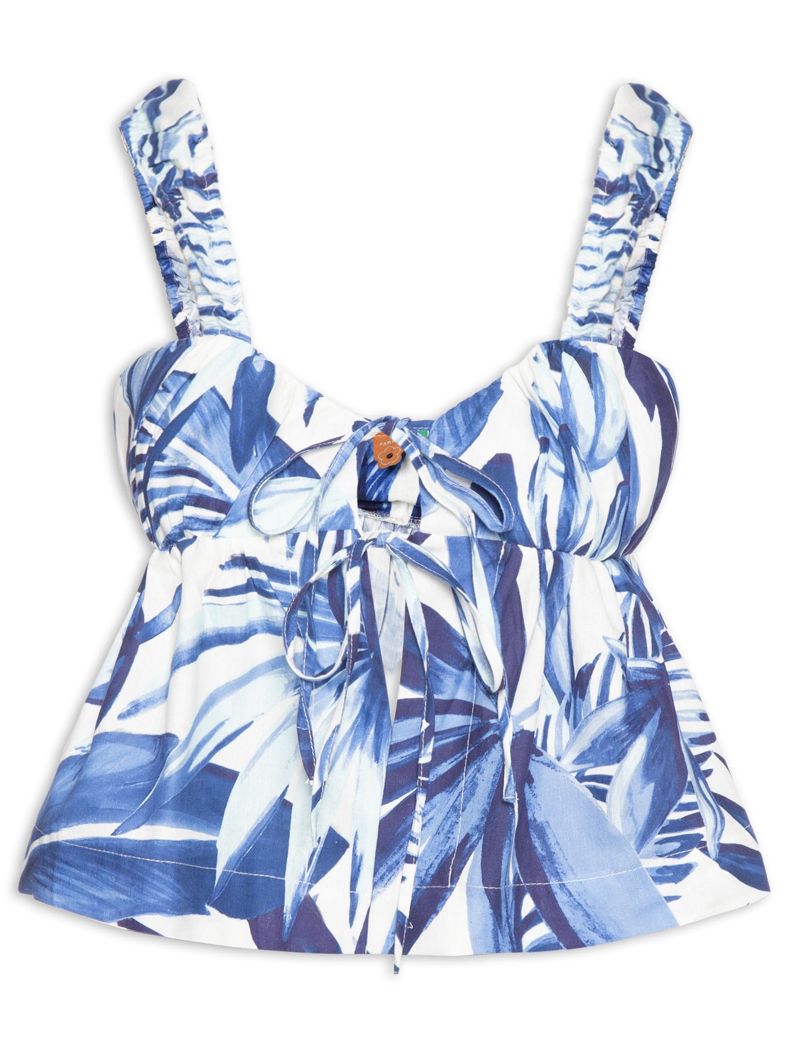 Blusa Feminina Amarração Bananarte Azul Farm