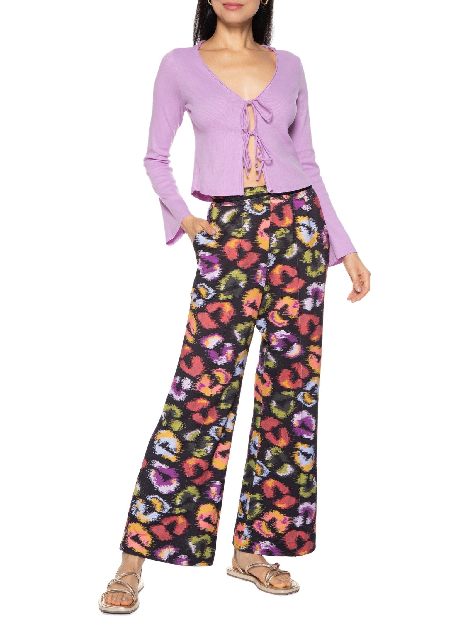 Blusa Feminina Amarração Rib Roxo Farm