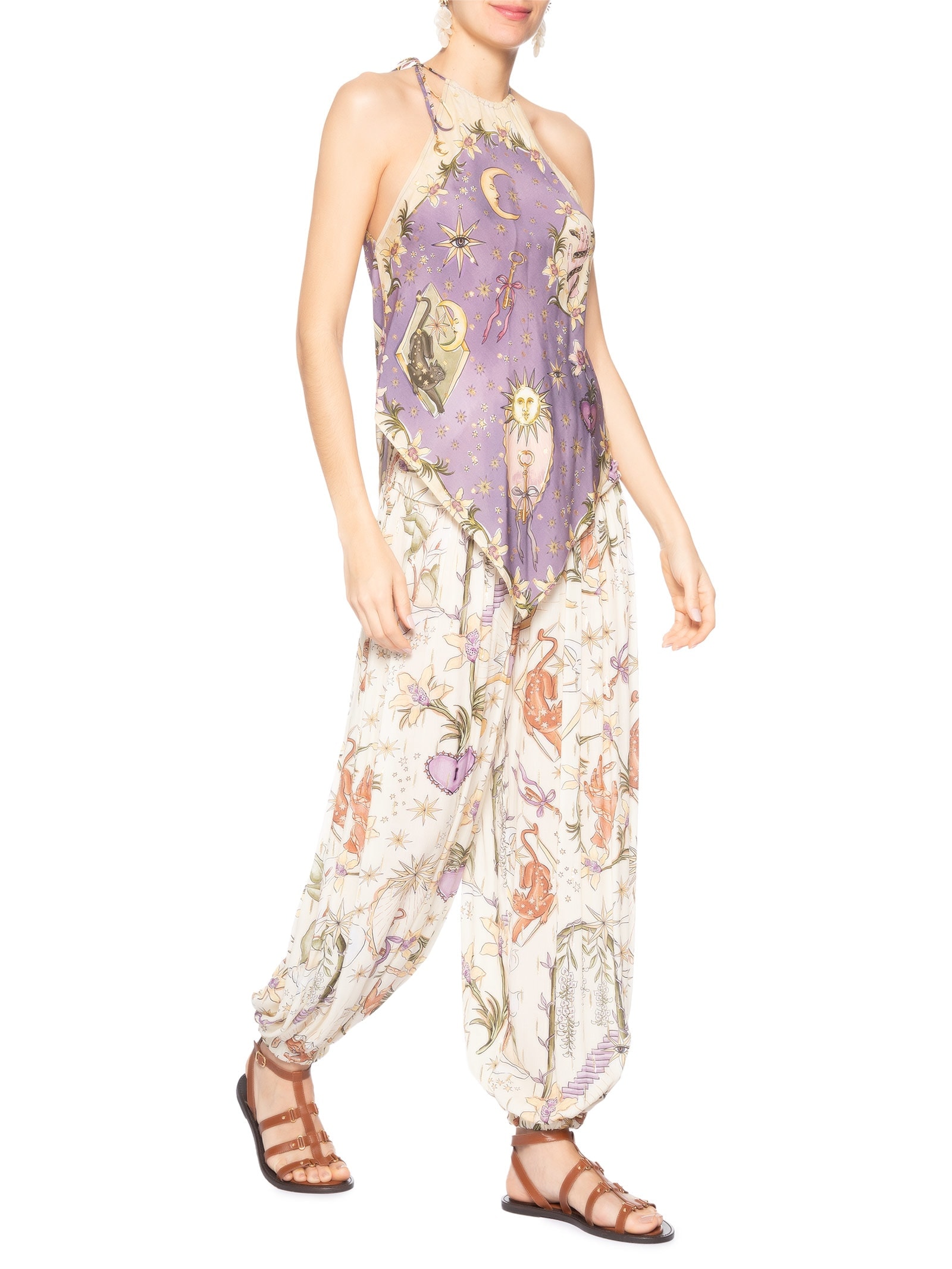 Blusa Feminina Amarração Selva Mística Roxo Farm