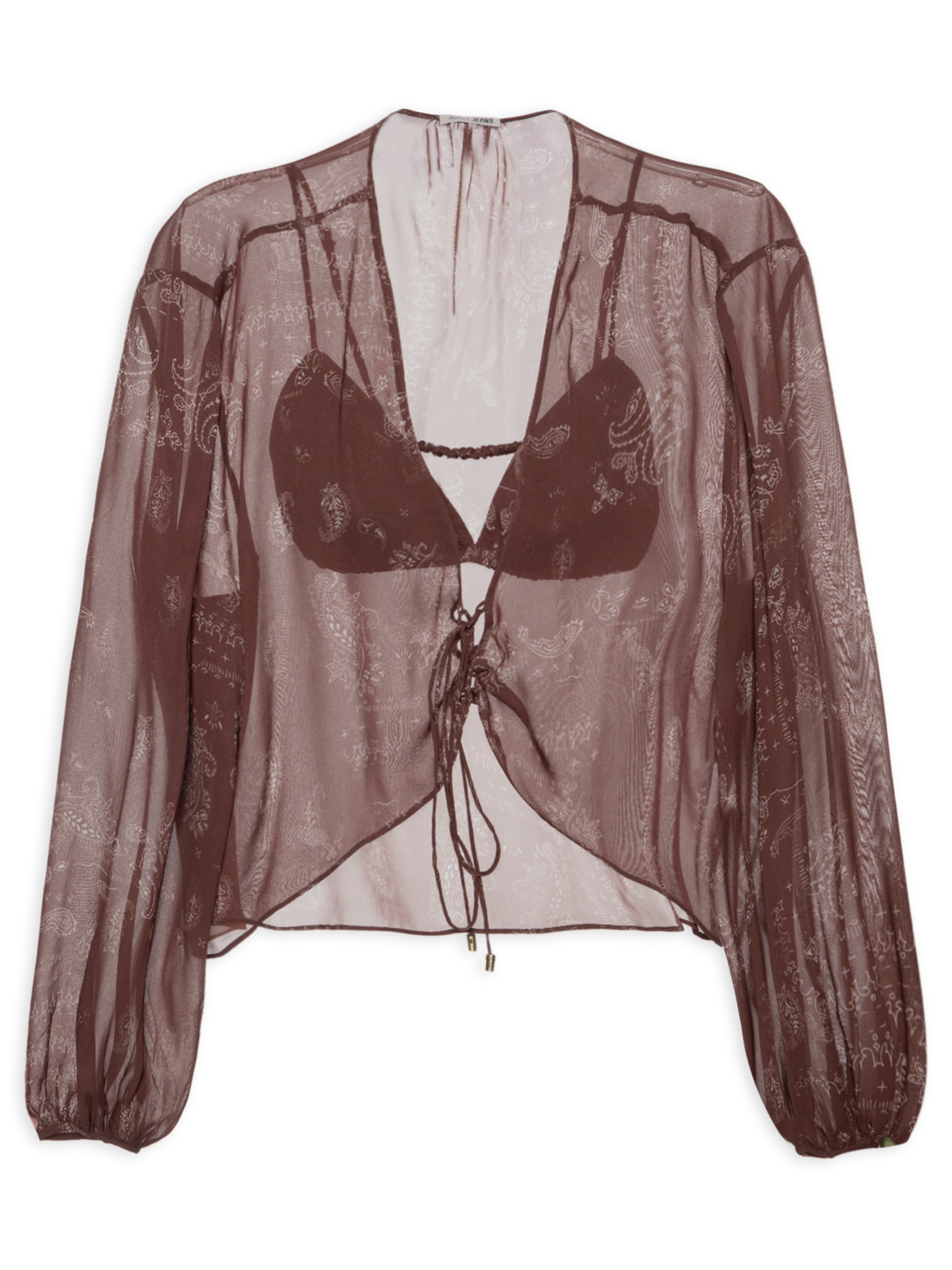 Blusa Feminina Amarração St Bandana Choco Corrida Marrom Animale Jeans
