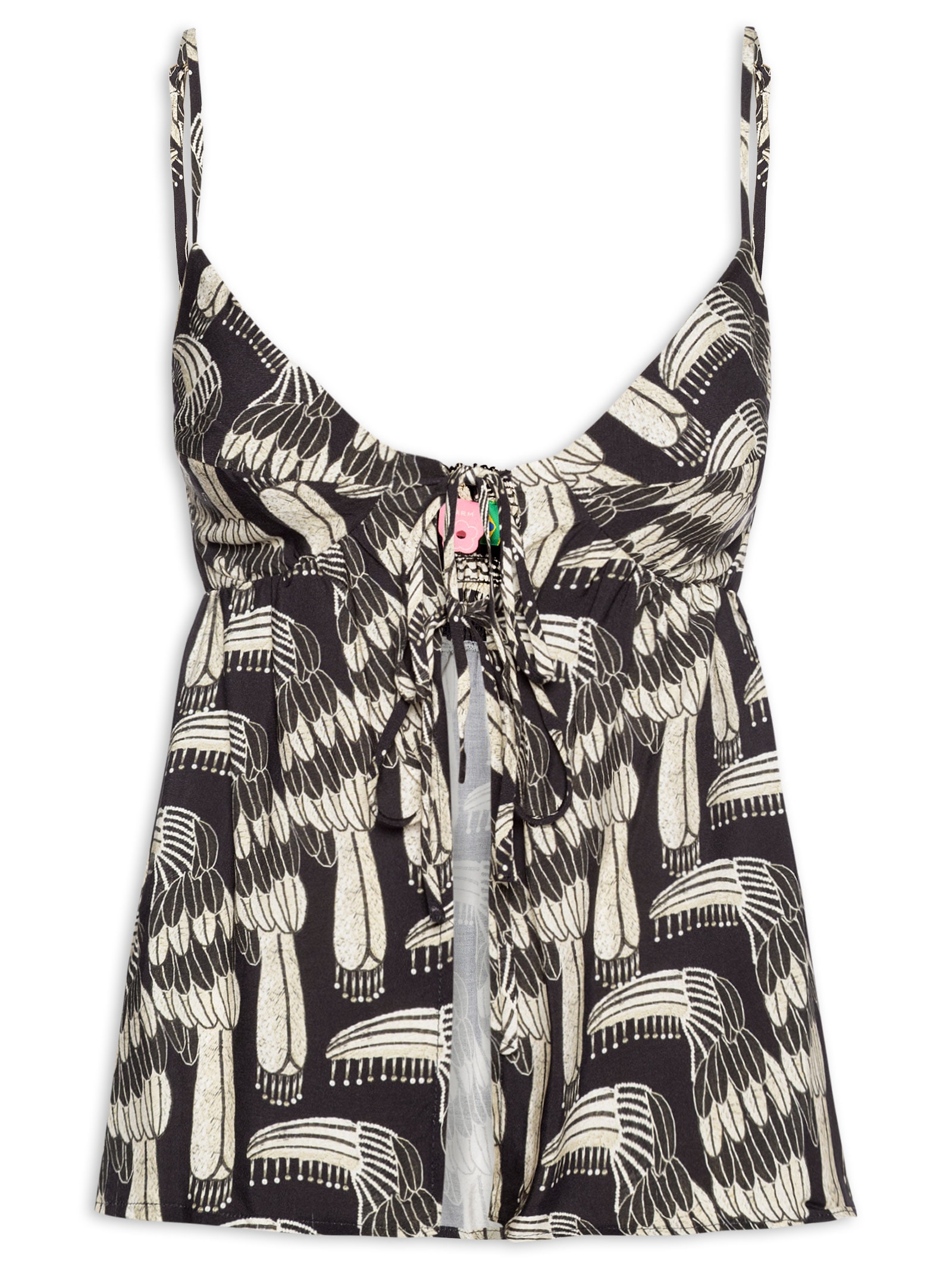 Blusa Feminina Amarração Tucanário Preto Farm