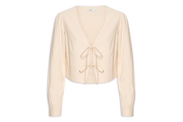 Blusa Feminina Amarrações Linho - Bege