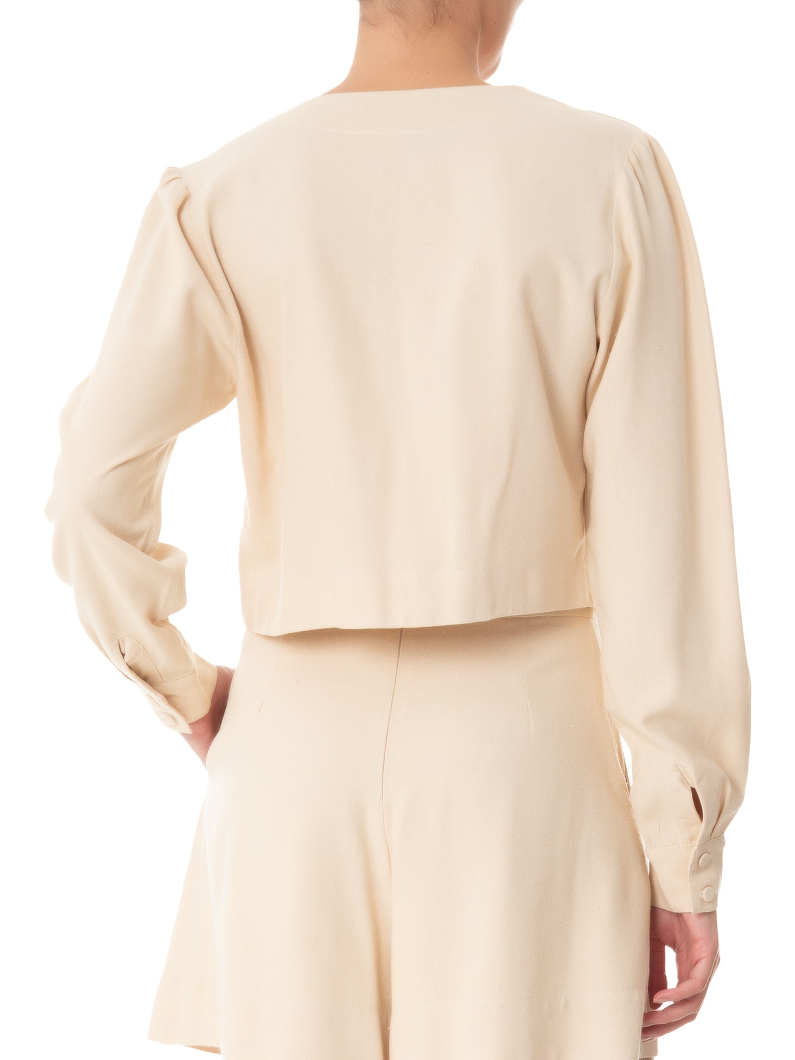 Blusa Feminina Amarrações Linho Bege Dress To