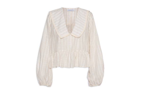 Blusa Feminina Ampla Manga Longa - Bege
