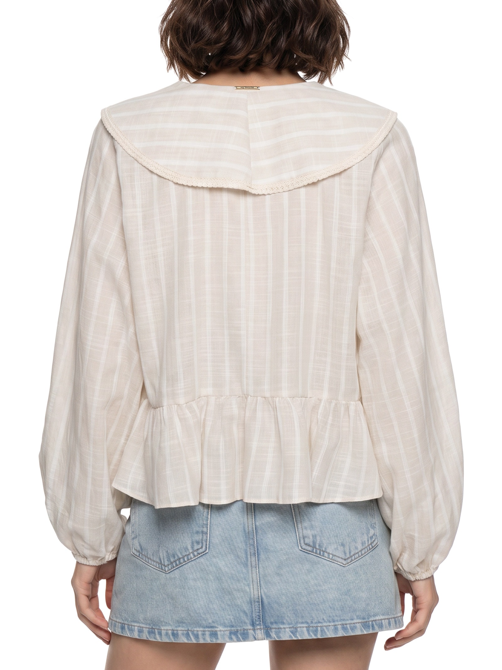 Blusa Feminina Ampla Manga Longa Bege My Favorite