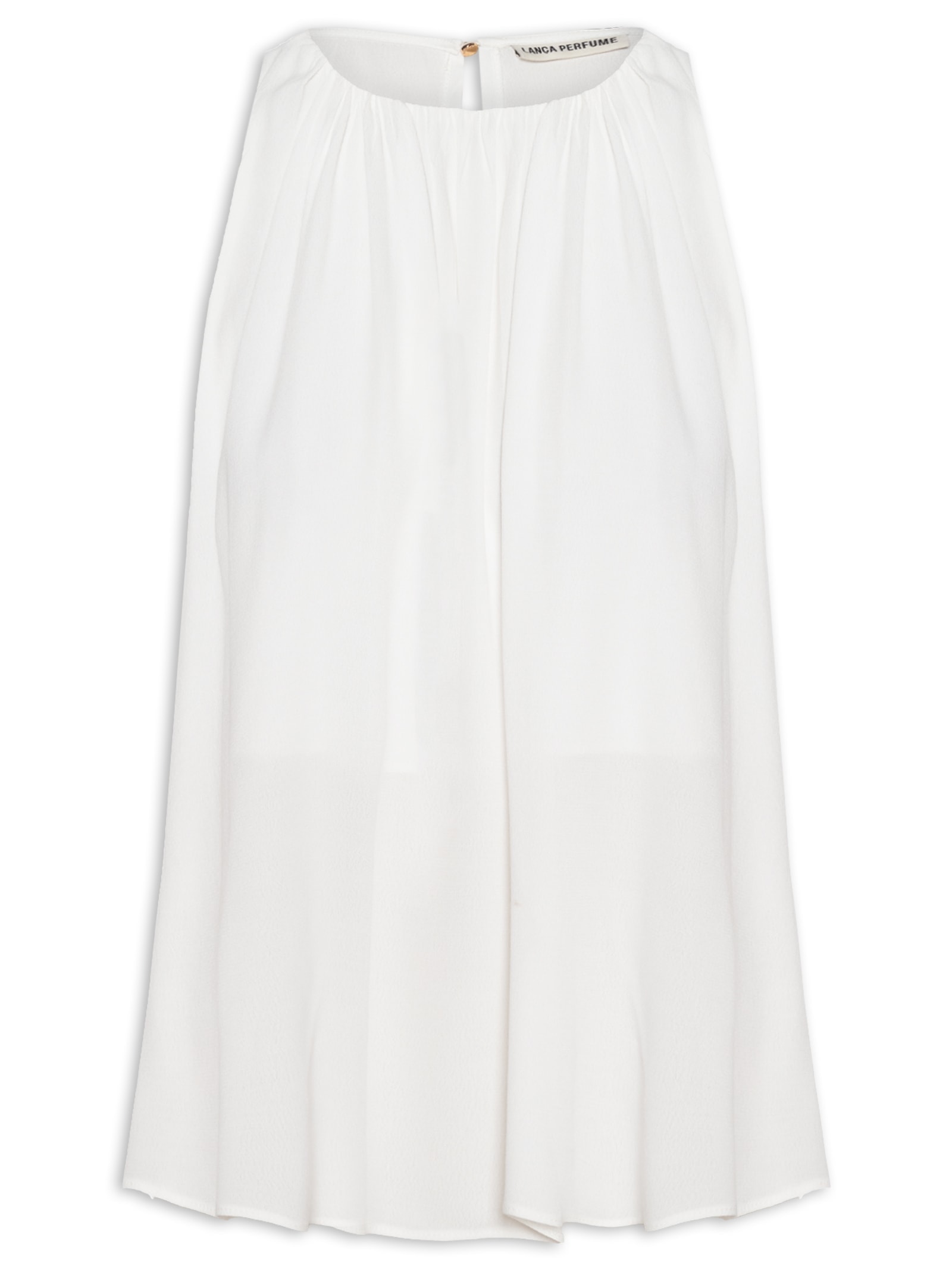 Blusa Feminina Ampla Sem Manga Branco Lança Perfume