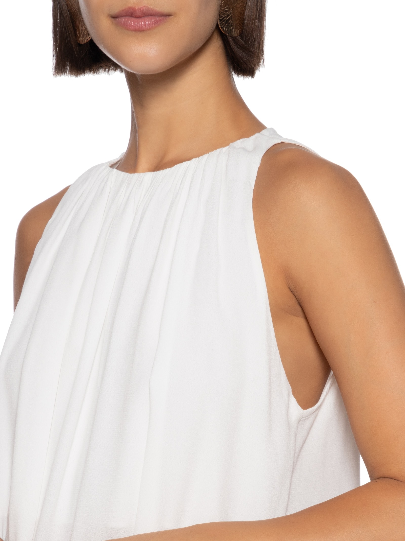 Blusa Feminina Ampla Sem Manga Branco Lança Perfume