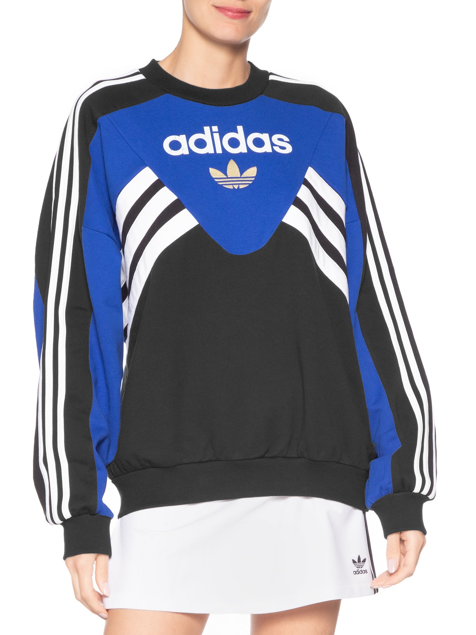 Blusa Feminina Argentina Crew Azul Adidas Originals