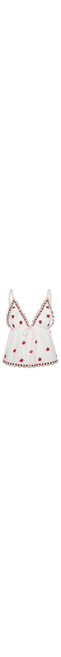 Blusa Feminina Artesanal Lenço Tomatinhos - Branco