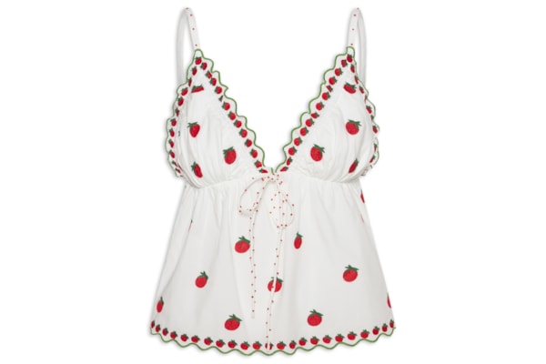 Blusa Feminina Artesanal Lenço Tomatinhos - Branco