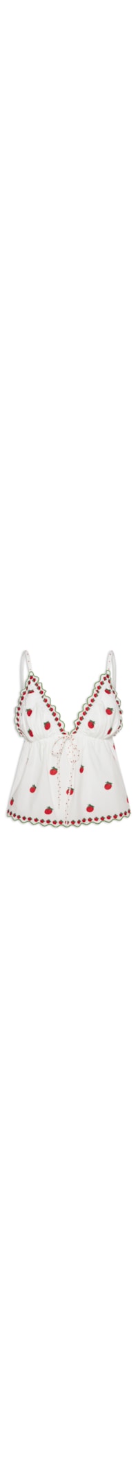 Blusa Feminina Artesanal Lenço Tomatinhos - Branco