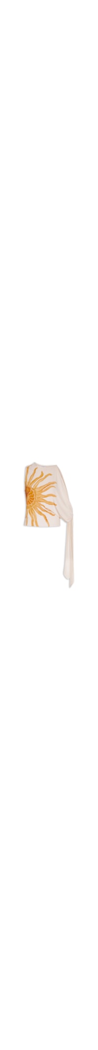 Blusa Feminina Assimétrica Com Amarração - Off White