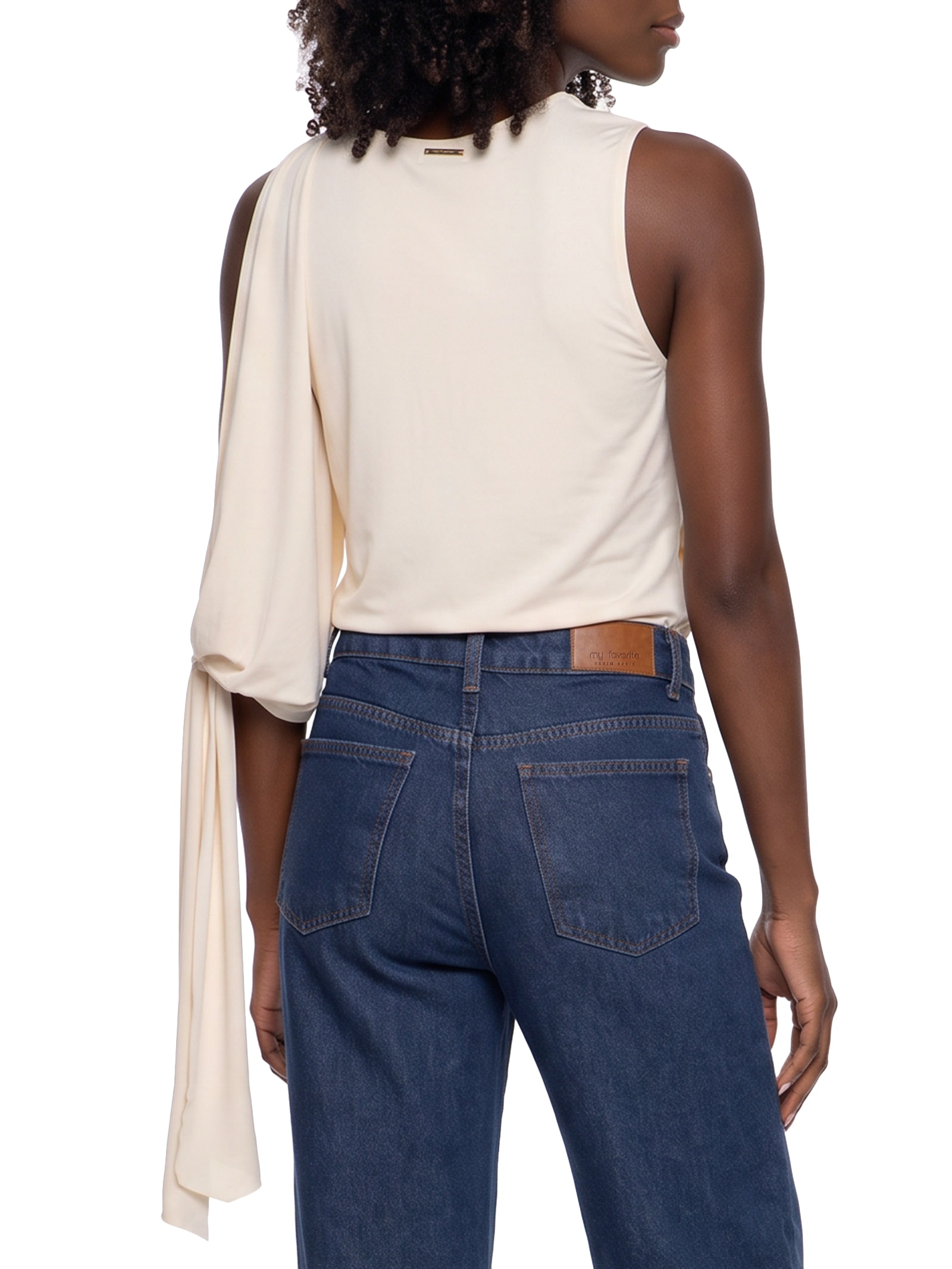 Blusa Feminina Assimétrica Com Amarração Off White My Favorite
