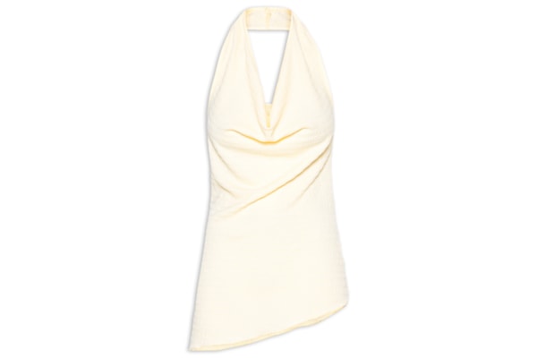 Blusa Feminina Assimétrica Com Decote Degagê - Amarelo