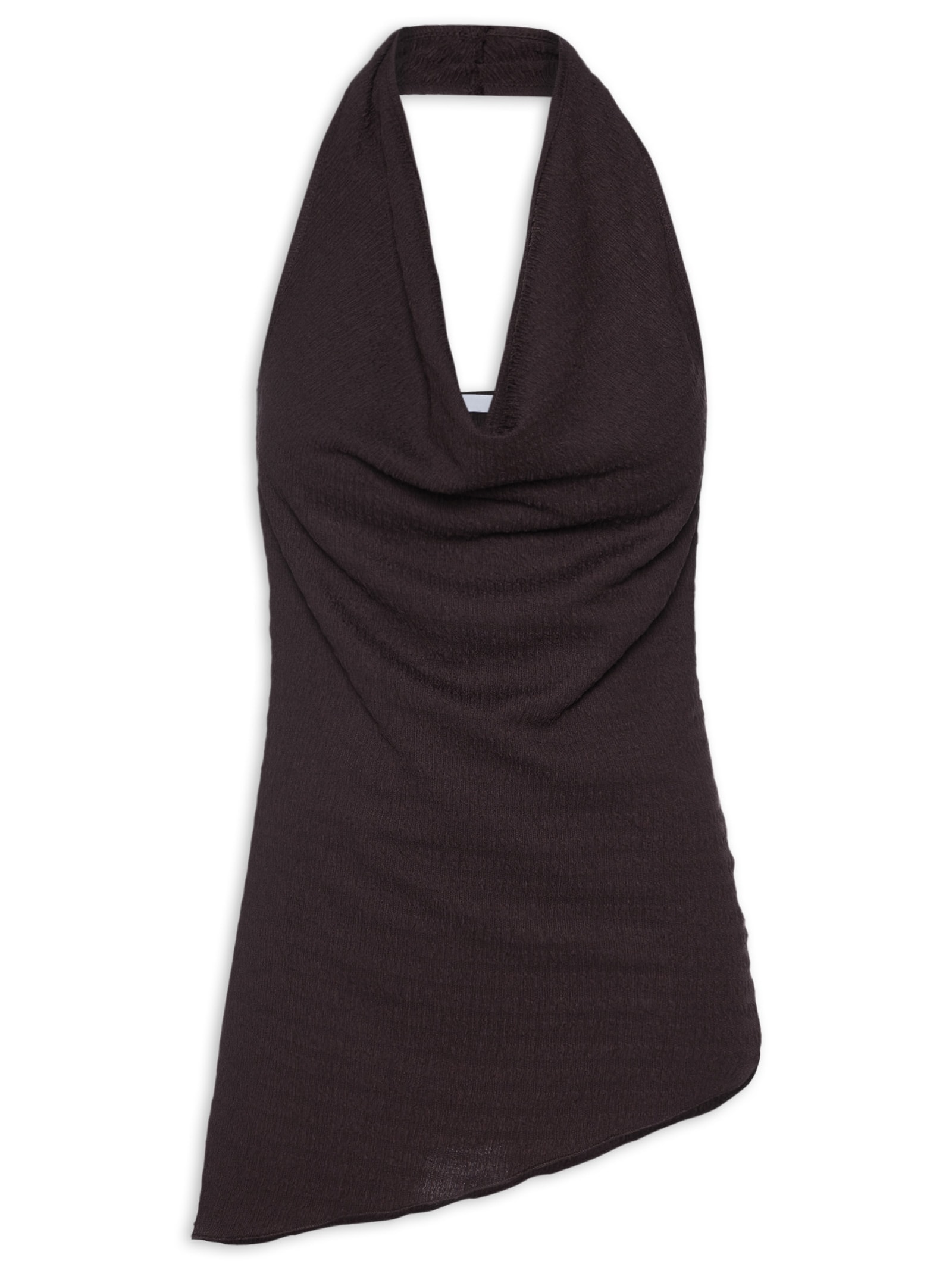 Blusa Feminina Assimétrica Com Decote Degagê Marrom '2Essential