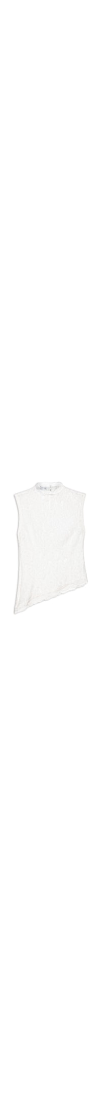 Blusa Feminina Assimétrica Com Gola Alta Em Renda - Off White