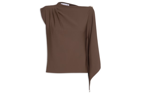 Blusa Feminina Assimétrica - Marrom