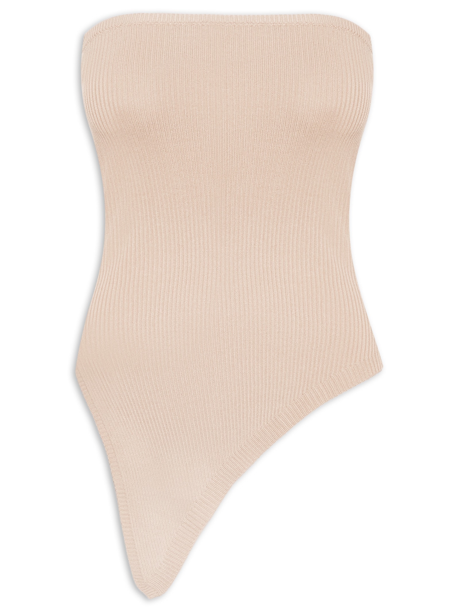 Blusa Feminina Assimétrica Sem manga Bege Market 33