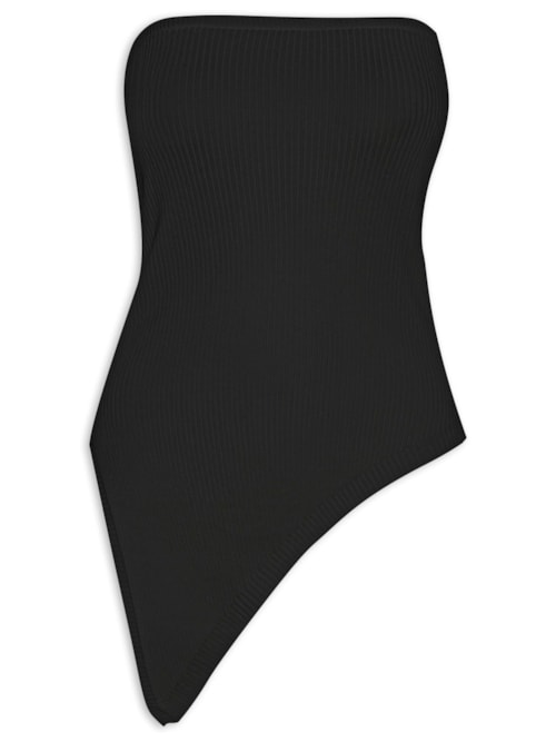 Blusa Feminina Assimétrica Sem manga – Preto