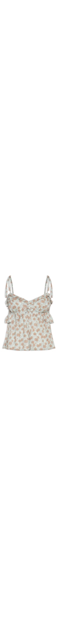 Blusa Feminina Babados Estampa Greeny - Azul