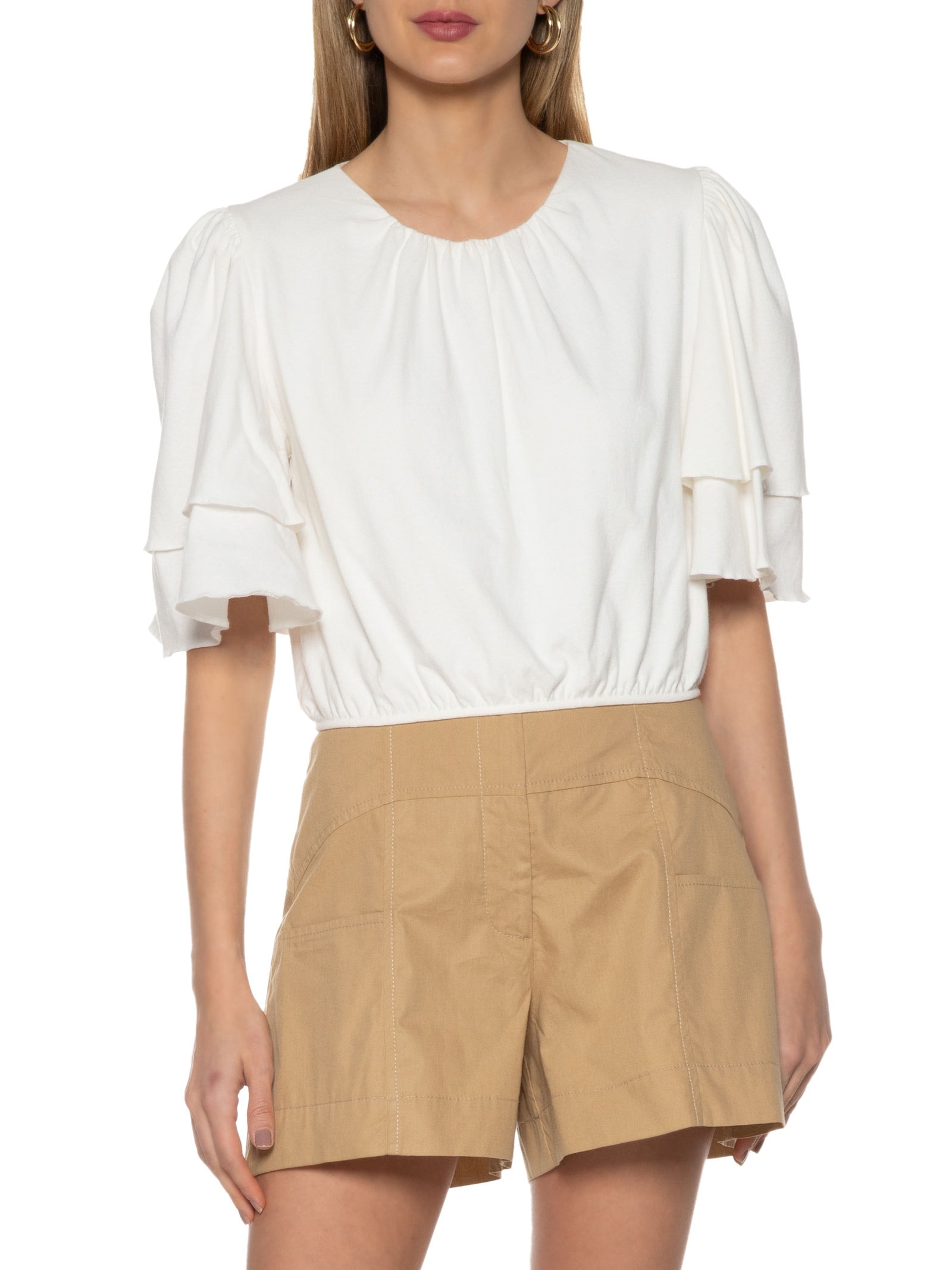 Blusa Feminina Babados Off White Dress To