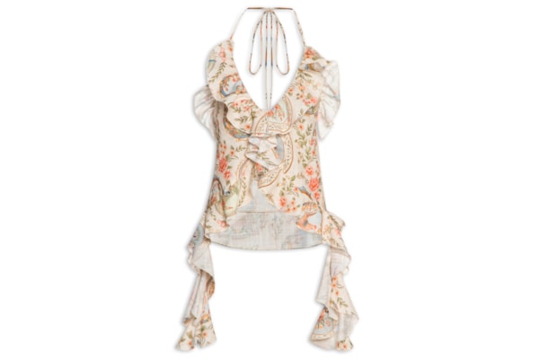 Blusa Feminina Babados Relicário Floral - Bege