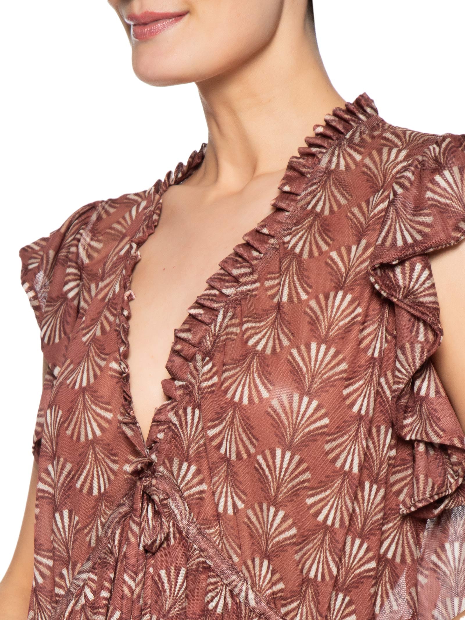 Blusa Feminina Babados Tule Estampa Conchário – Vermelho Dress To
