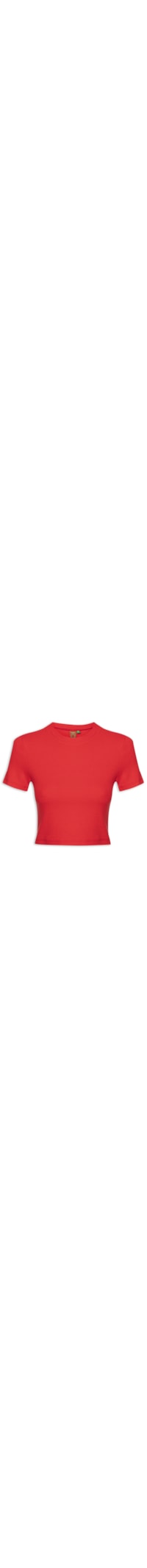 Blusa Feminina Baby Look Rib - Vermelho