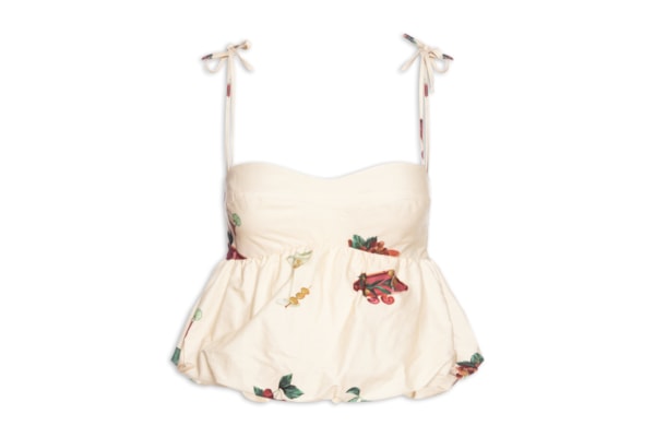 Blusa Feminina Balonê Coquetel Tropical - Bege 