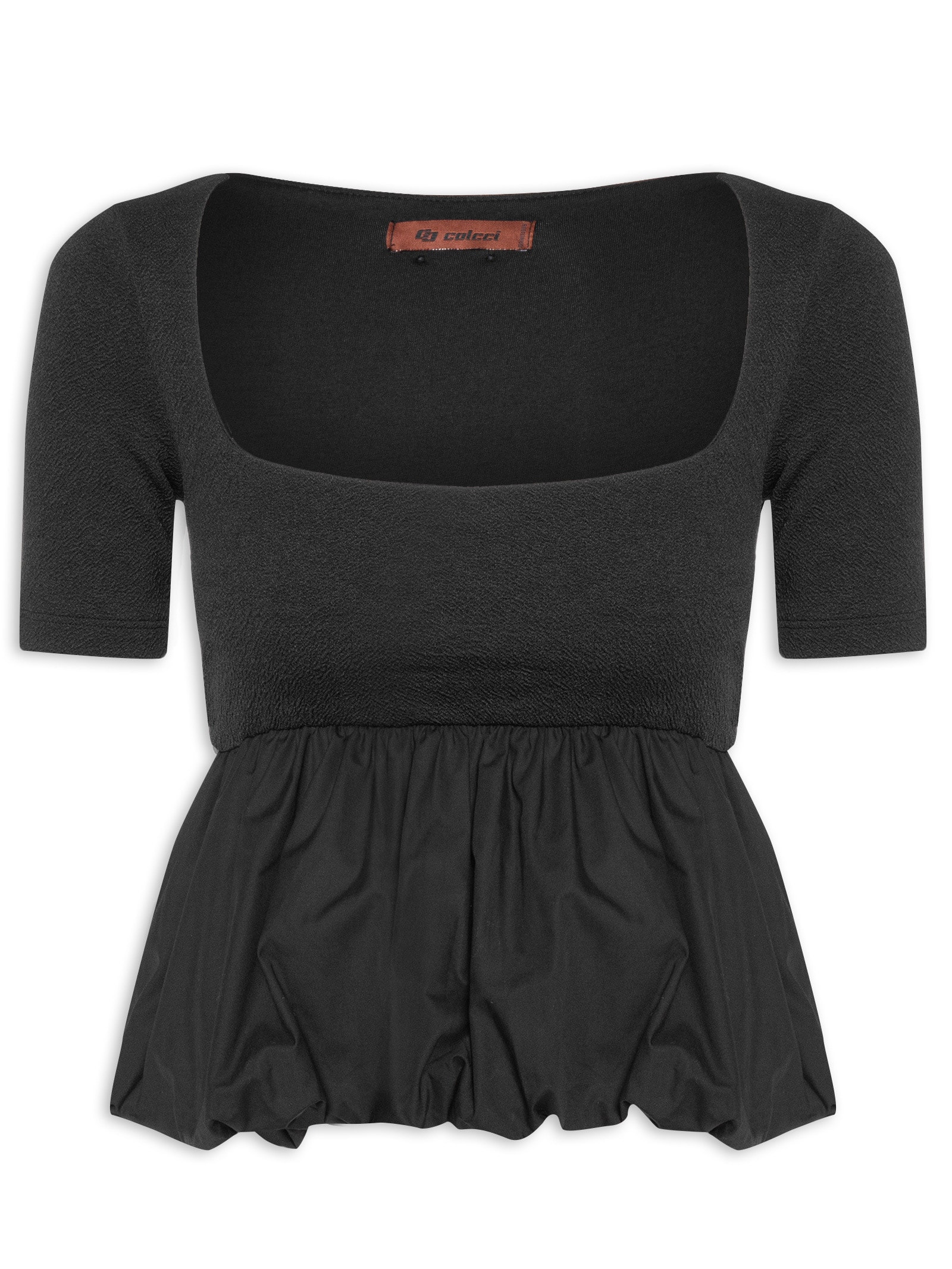 Blusa Feminina Balonê Preto Colcci