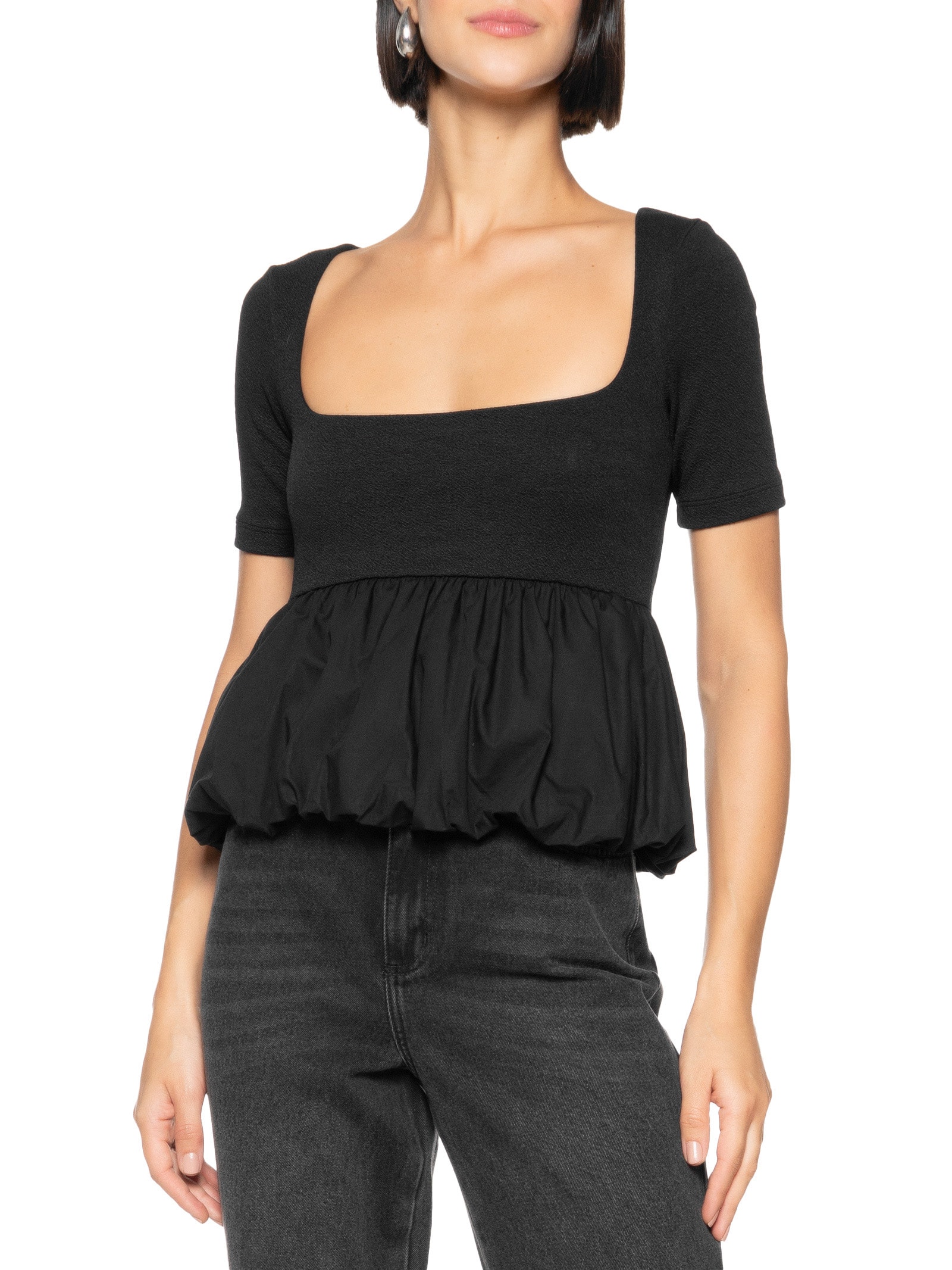 Blusa Feminina Balonê Preto Colcci