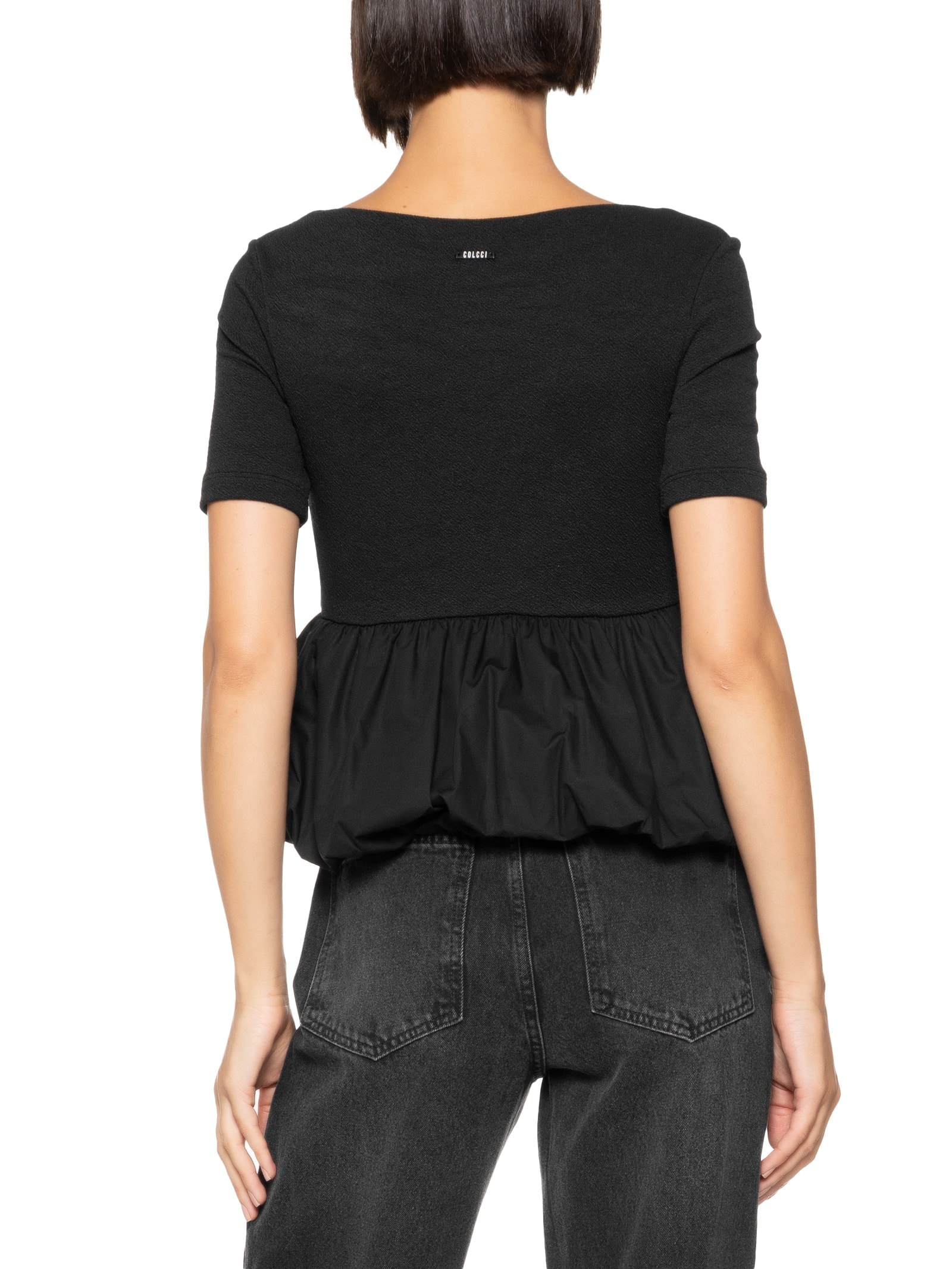 Blusa Feminina Balonê Preto Colcci