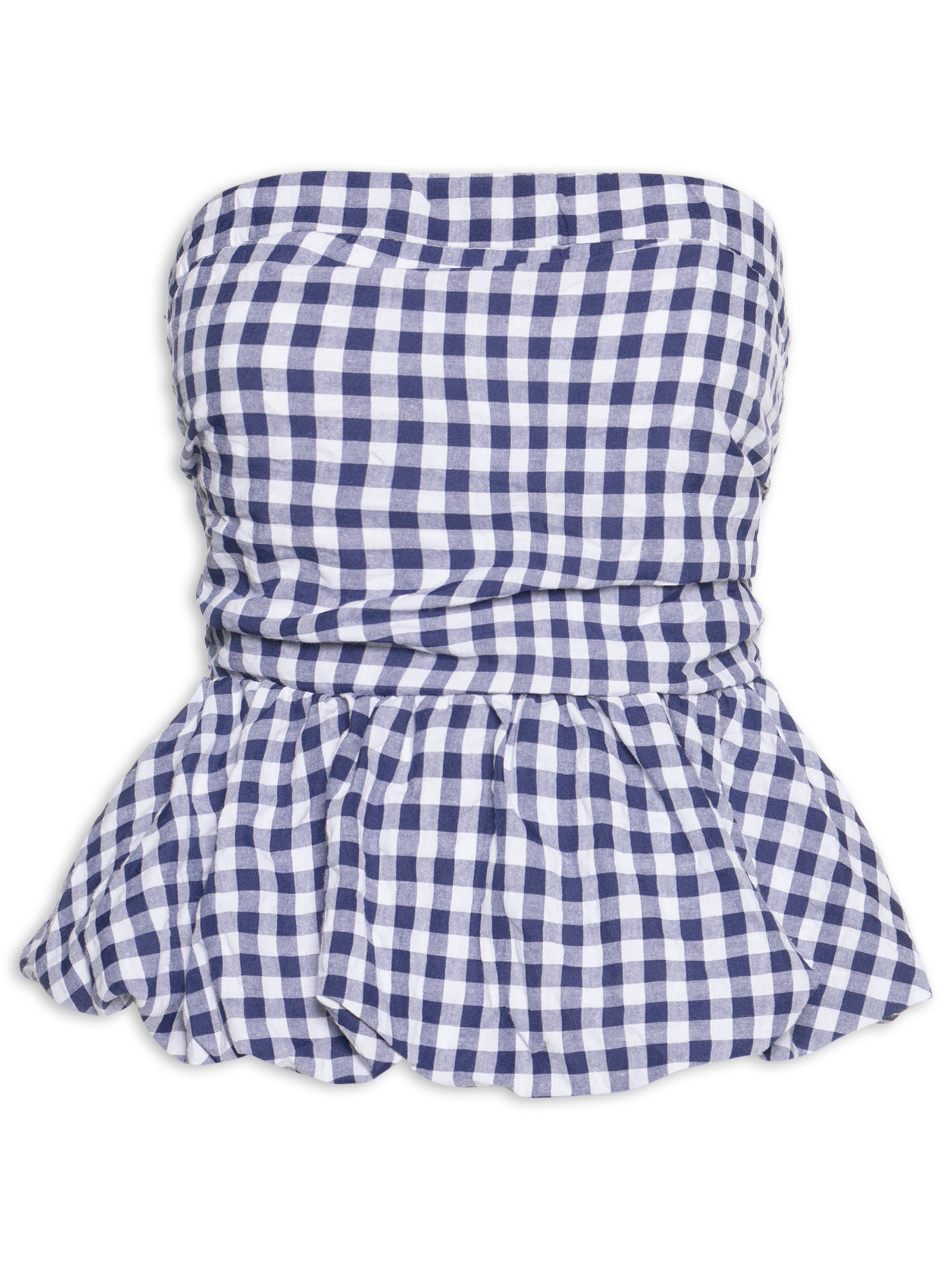 Blusa Feminina Balonê Xadrez Azul Market 33