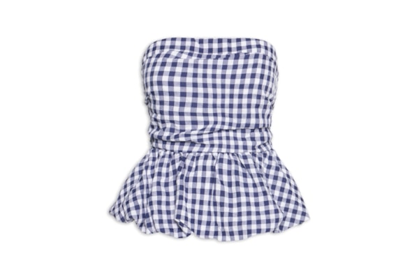 Blusa Feminina Balonê Xadrez - Azul