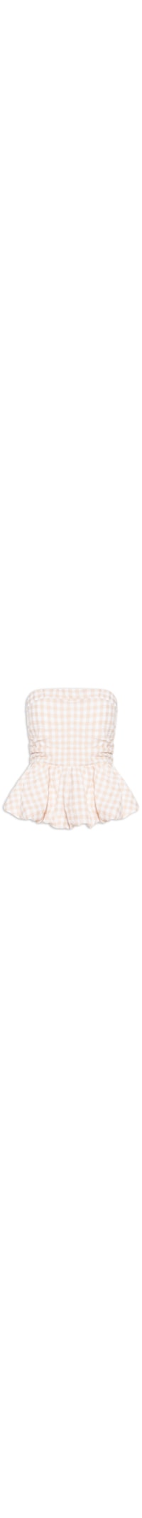 Blusa Feminina Balonê Xadrez - Bege