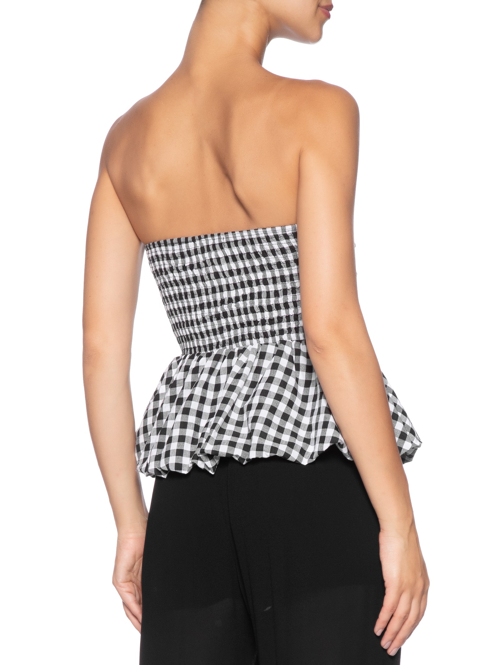 Blusa Feminina Balonê Xadrez Preto Market 33