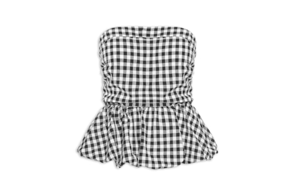 Blusa Feminina Balonê Xadrez - Preto