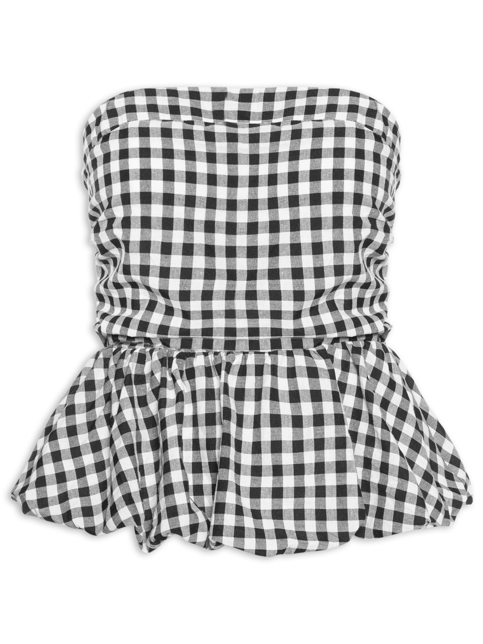 Blusa Feminina Balonê Xadrez Preto Market 33