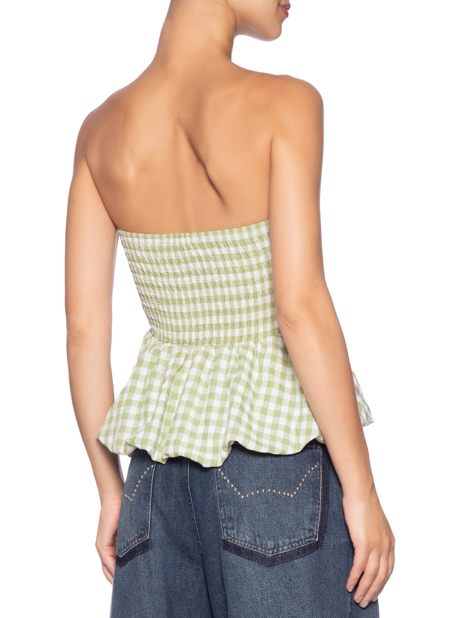 Blusa Feminina Balonê Xadrez Verde Market 33