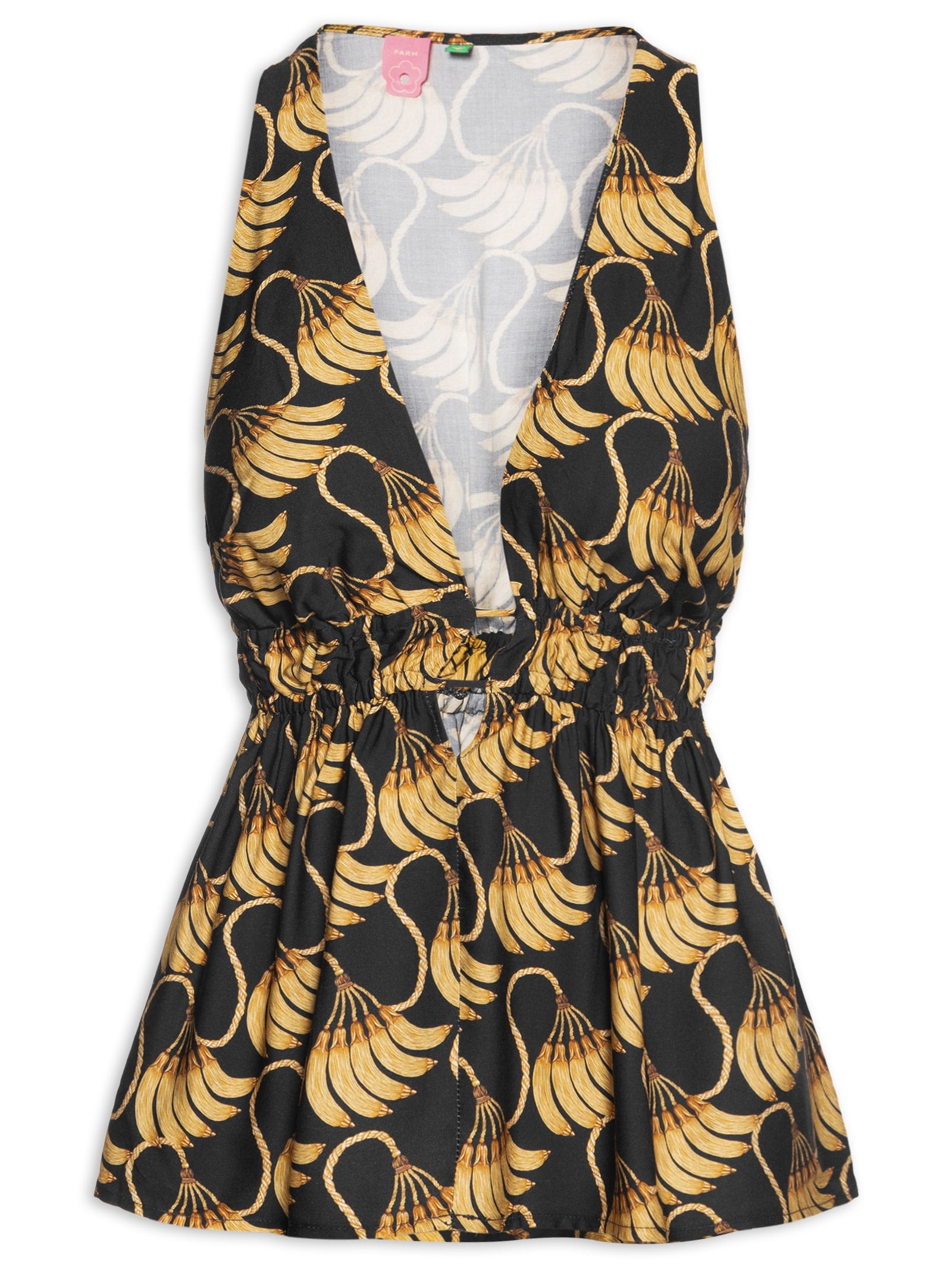 Blusa Feminina Banana Tassel Mini Preto Farm