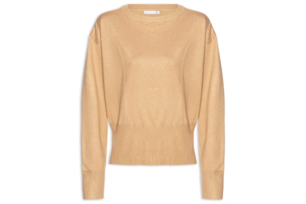 Blusa Feminina Barra Canelada Em Tricot - Bege