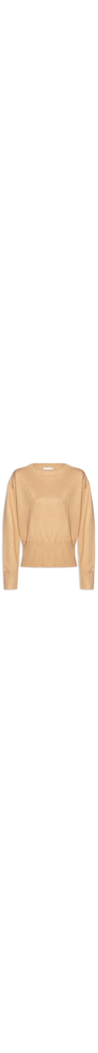 Blusa Feminina Barra Canelada Em Tricot - Bege